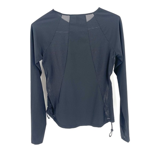 ATHLETA Yosemite Black Mesh Long Sleeve Adjustable Side Pulls Athletic Top - Picture 4 of 6